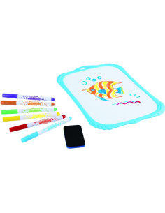 Tabla de scriere Keyroad KR973018, 2 fete alb+patratele, 6 carioci, burete