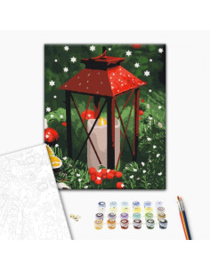Set pictura pe numere 40x50cm, Brushme - Lumina de Revelion, candela - pensule, culori, BS52752