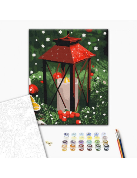 Set pictura pe numere 40x50cm, Brushme - Lumina de Revelion, candela - pensule, culori, BS52752