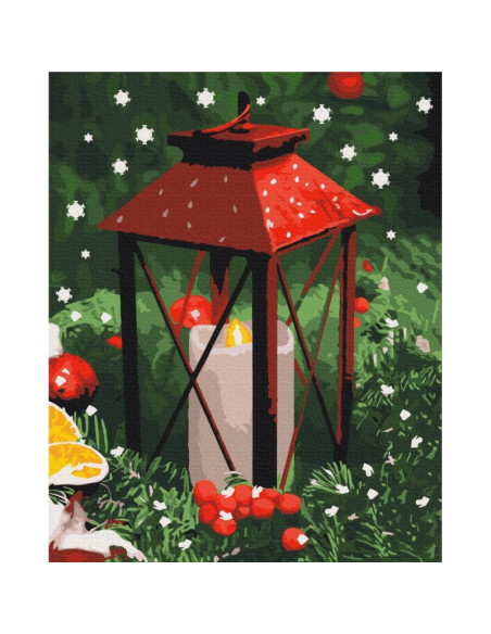 Set pictura pe numere 40x50cm, Brushme - Lumina de Revelion, candela - pensule, culori, BS52752