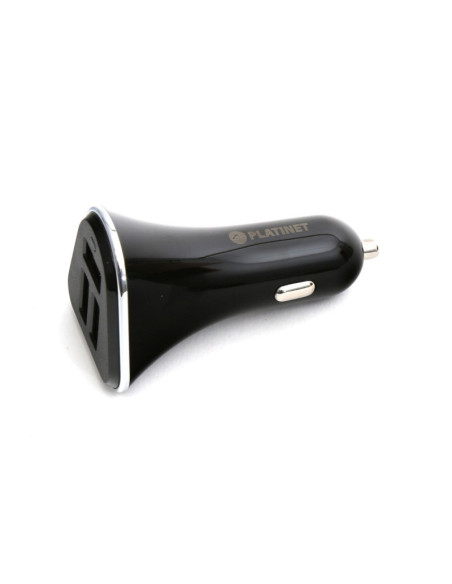 Incarcator auto Platinet PLCR3B 43721, 3x USB, incarcare rapida 5.2A, cablu 1m micro USB, negru