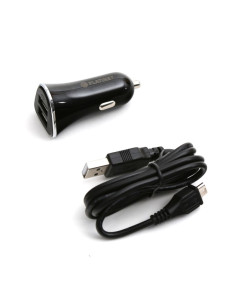 Incarcator auto Platinet PLCR3B 43721, 3x USB, incarcare rapida 5.2A, cablu 1m micro USB, negru 2
