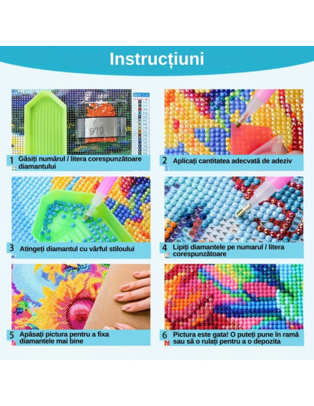Set creativ - pictura cu diamante 40x50cm, CNX Paint by Beads - Chip - Suflet de fluture - cu cifre si litere, 8103