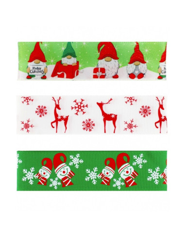 Accesorii creatie - banda decorativa Craciun, 3 modele x 1m, Craft with Fun, 545869