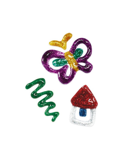 Lipici lichid cu sclipici, confetti, set 5 buc, Amos, GCL10B5