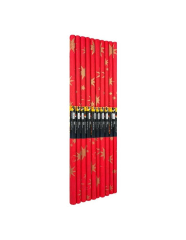 Hartie creponata Colorarte D62, 50x200cm, rosu cu stele aurii, set 10 role