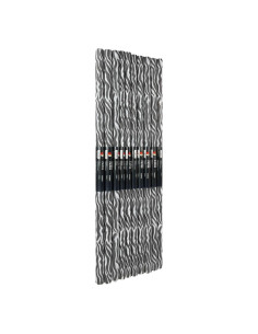 Hartie creponata Colorarte D64, 50x200cm, negru cu alb, model zebra, set 10 role 2