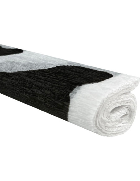 Hartie creponata Colorarte D65, 50x200cm, alb cu negru, model vacuta, set 10 role