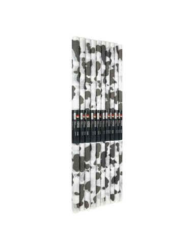 Hartie creponata Colorarte D65, 50x200cm, alb cu negru, model vacuta, set 10 role