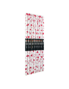 Hartie creponata Colorarte D59, 50x200cm, alb cu inimi rosii, set 10 role 2