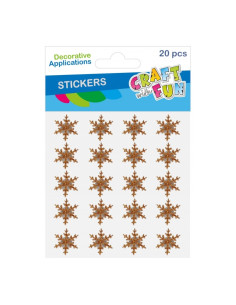 Accesorii creatie - stickere autoadezive - fulgi de nea aurii, set 20 buc, Craft with Fun 545836
