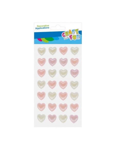 Accesorii creatie - stickere autoadezive - inimi culori calde, set 28 buc, Craft with Fun 531832