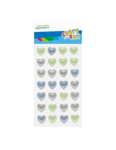 Accesorii creatie - stickere autoadezive - inimi culori reci, set 28 buc, Craft with Fun 531839