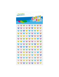 Accesorii creatie - stickere autoadezive - inimi diverse culori sidef, set 135 buc, Craft with Fun 531835