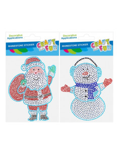Accesorii creatie - stickere autoadezive - Mos Craciun din pietre colorate, blister, Craft with Fun 545782