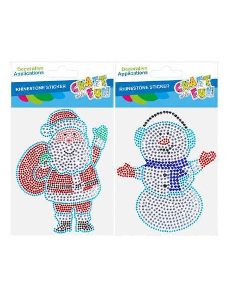 Accesorii creatie - stickere autoadezive - Mos Craciun din pietre colorate, blister, Craft with Fun 545782