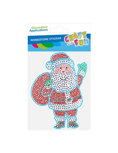 Accesorii creatie - stickere autoadezive - Mos Craciun din pietre colorate, blister, Craft with Fun 545782