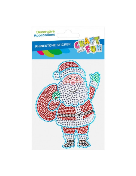Accesorii creatie - stickere autoadezive - Mos Craciun din pietre colorate, blister, Craft with Fun 545782