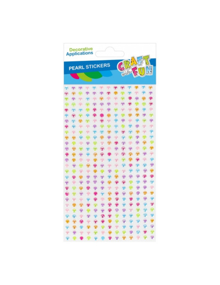 Accesorii creatie - stickere autoadezive - perle diverse culori, 4mm, set 364 buc, Craft with Fun 545874