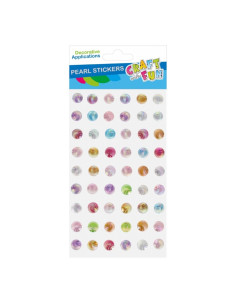 Accesorii creatie - stickere autoadezive - scoici diverse culori, 10mm, set 54 buc, Craft with Fun 545785