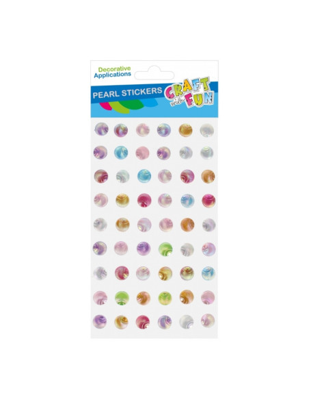 Accesorii creatie - stickere autoadezive - scoici diverse culori, 10mm, set 54 buc, Craft with Fun 545785