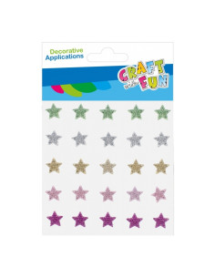Accesorii creatie - stickere autoadezive - stelute diverse culori, set 25 buc, Craft with Fun 531850