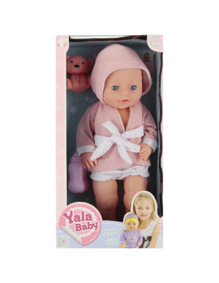 Jucarie papusa bebelus Yala Baby 40cm + biberon, 21x40x12cm, diverse modele, MegaCreative, 545104
