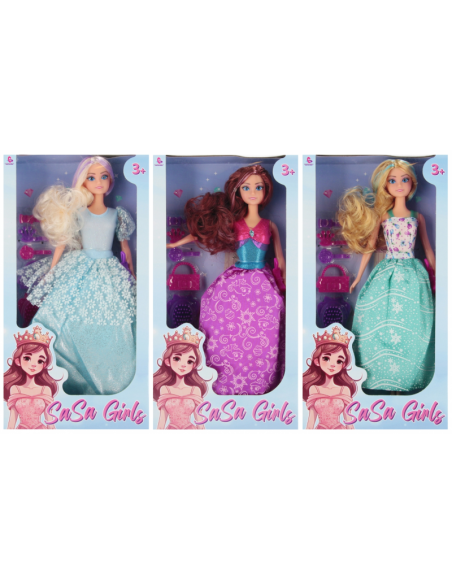 Jucarie papusa SaSa Girls 29cm + accesorii, diverse modele, +3 ani, MegaCreative, 543702