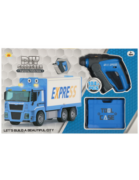 Jucarie set camion marfa + accesorii, 45x28x10cm, asamblare, 104 piese, MegaCreative, 543859