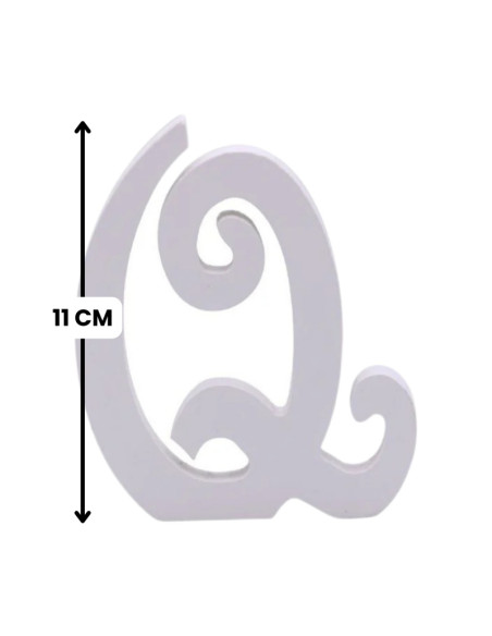Decoratiuni petrecere Zebra litera Q, 11cm, lemn, autoadeziva, JAB0476