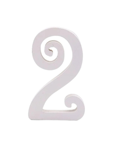 Decoratiuni petrecere Zebra cifra 2, 11cm, lemn, autoadeziva, JAB0452