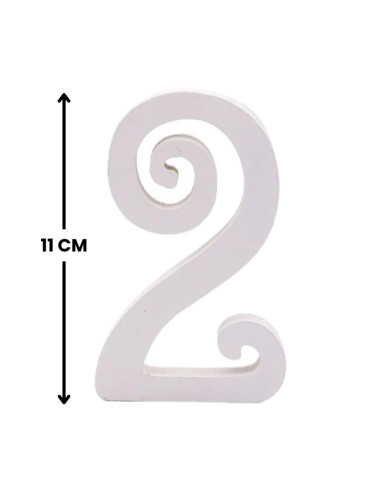 Decoratiuni petrecere Zebra cifra 2, 11cm, lemn, autoadeziva, JAB0452