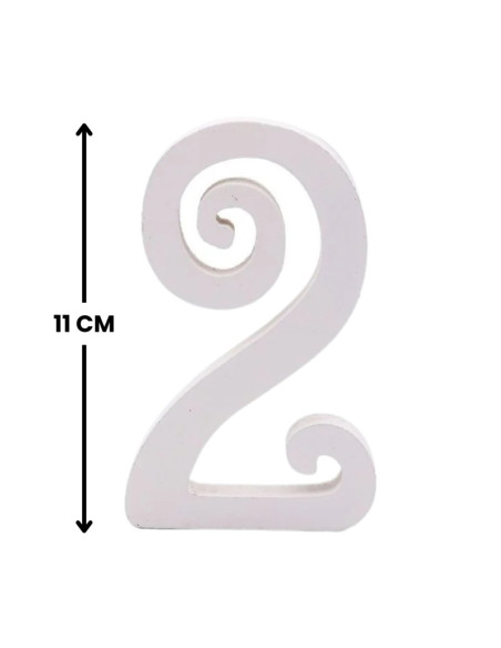 Decoratiuni petrecere Zebra cifra 2, 11cm, lemn, autoadeziva, JAB0452