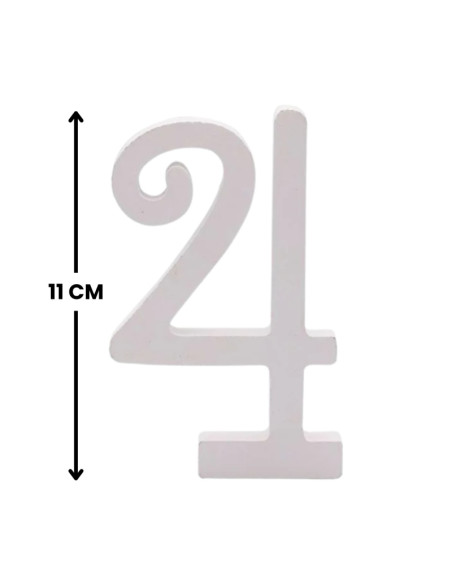 Decoratiuni petrecere Zebra cifra 4, 11cm, lemn, autoadeziva, JAB0454