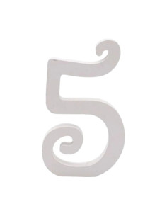 Decoratiuni petrecere Zebra cifra 5, 11cm, lemn, autoadeziva, JAB0455