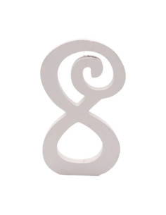 Decoratiuni petrecere Zebra cifra 8, 11cm, lemn, autoadeziva, JAB0458