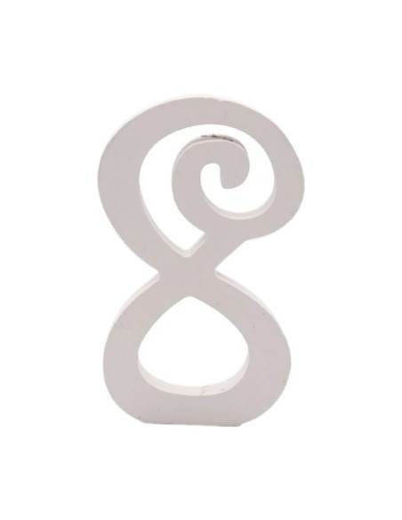 Decoratiuni petrecere Zebra cifra 8, 11cm, lemn, autoadeziva, JAB0458