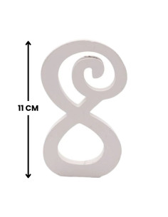 Decoratiuni petrecere Zebra cifra 8, 11cm, lemn, autoadeziva, JAB0458 2