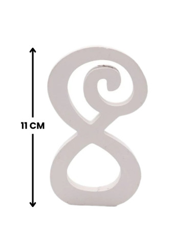 Decoratiuni petrecere Zebra cifra 8, 11cm, lemn, autoadeziva, JAB0458