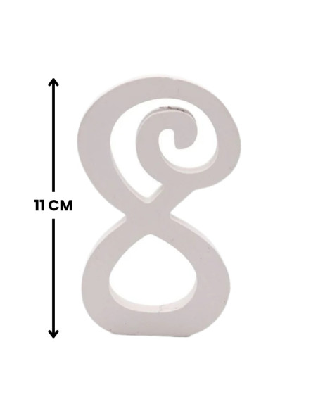 Decoratiuni petrecere Zebra cifra 8, 11cm, lemn, autoadeziva, JAB0458
