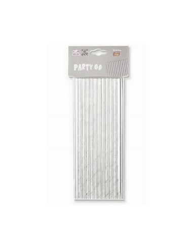 Paie argintii PartyGo, 20cm, DE0092, set 25 buc