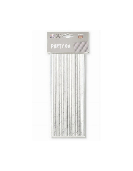 Paie argintii PartyGo, 20cm, DE0092, set 25 buc