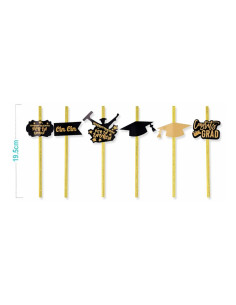 Paie de baut PartyGo, 20cm, motive absolvire, DD0096, set 6 buc