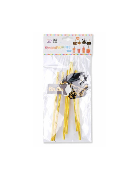 Paie de baut PartyGo, 20cm, motive absolvire, DD0096, set 6 buc