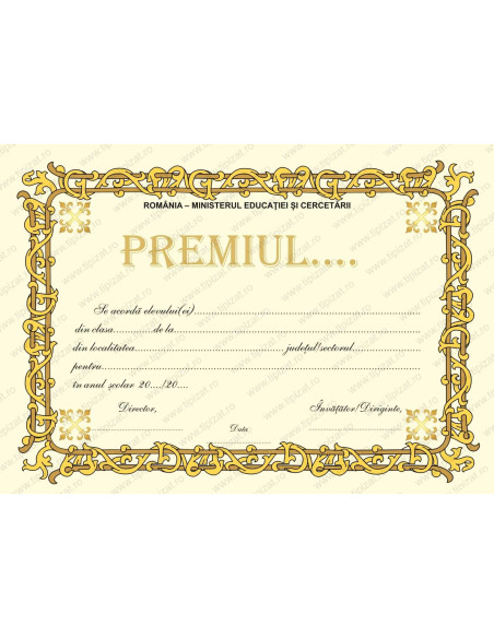 D006b Diploma de acordare a premiului