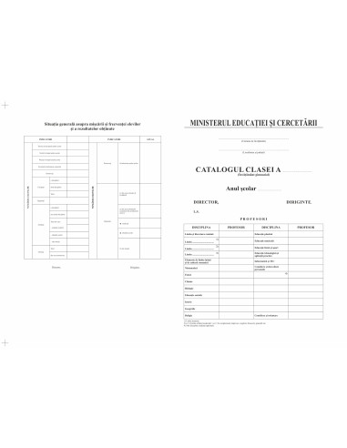 Catalog pentru învatamantul gimnazial (clasele V-VIII), 39 elevi - coperta duplex