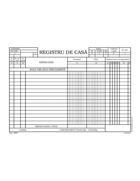 P018 Registru de casa