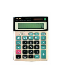 Calculator de birou Noki MC002, 12 digiti, alimentare baterie + solar, ecran inclinat