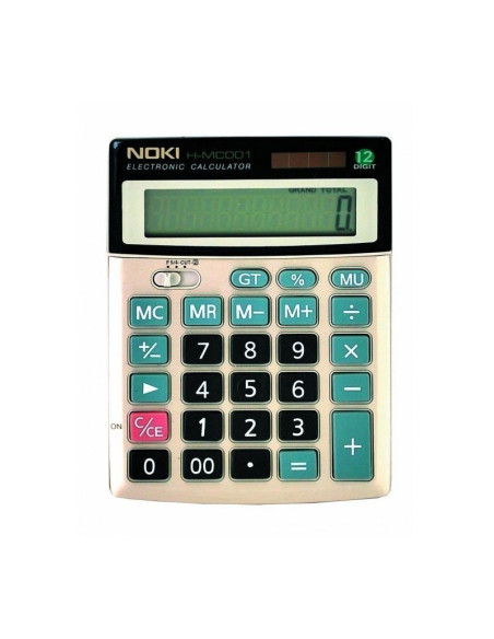 Calculator de birou Noki MC002, 12 digiti, alimentare baterie + solar, ecran inclinat
