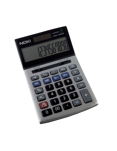 Calculator de birou Noki H-CN001, 14 digiti, alimentare baterie + solar, ecran inclinat